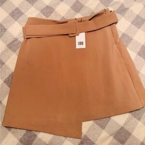 Jason Wu Tan Asymmetrical Wrap Mini Skirt
